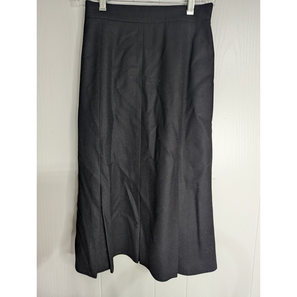 Vintage St Michael W Germany made womens 12 Pure New Wool black full lined skirt
